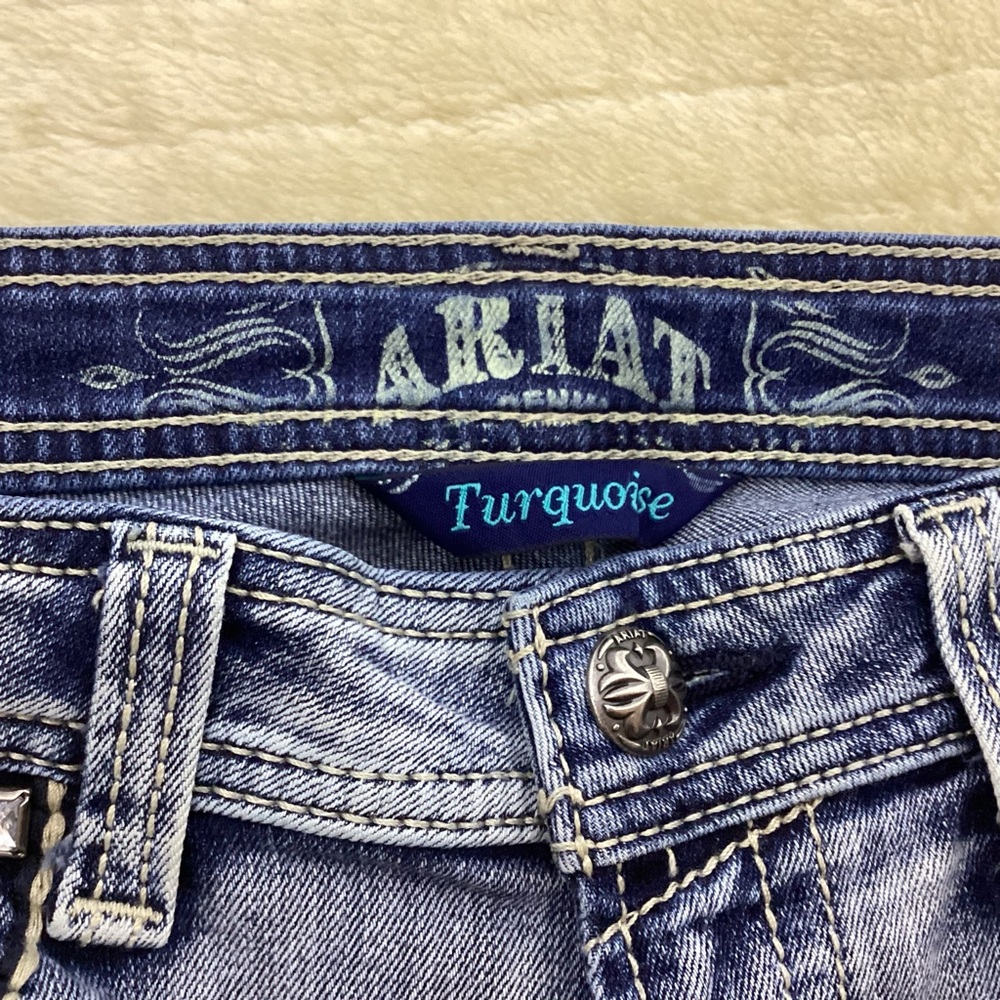 ARIAT TORQUOISE WOMENS BOOT CUT JEANS - Picture 3 of 16